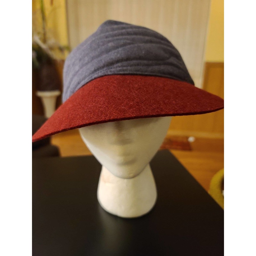 NWT Nobis Cap DEMI Navy Blue With Burgundy Brim Adjustable Ear Covers UNISEX